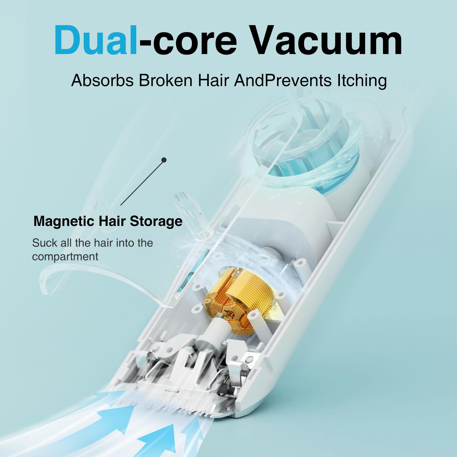 LUSN baby hair clippers quiet operation keeps baby calm with low-noise grooming
