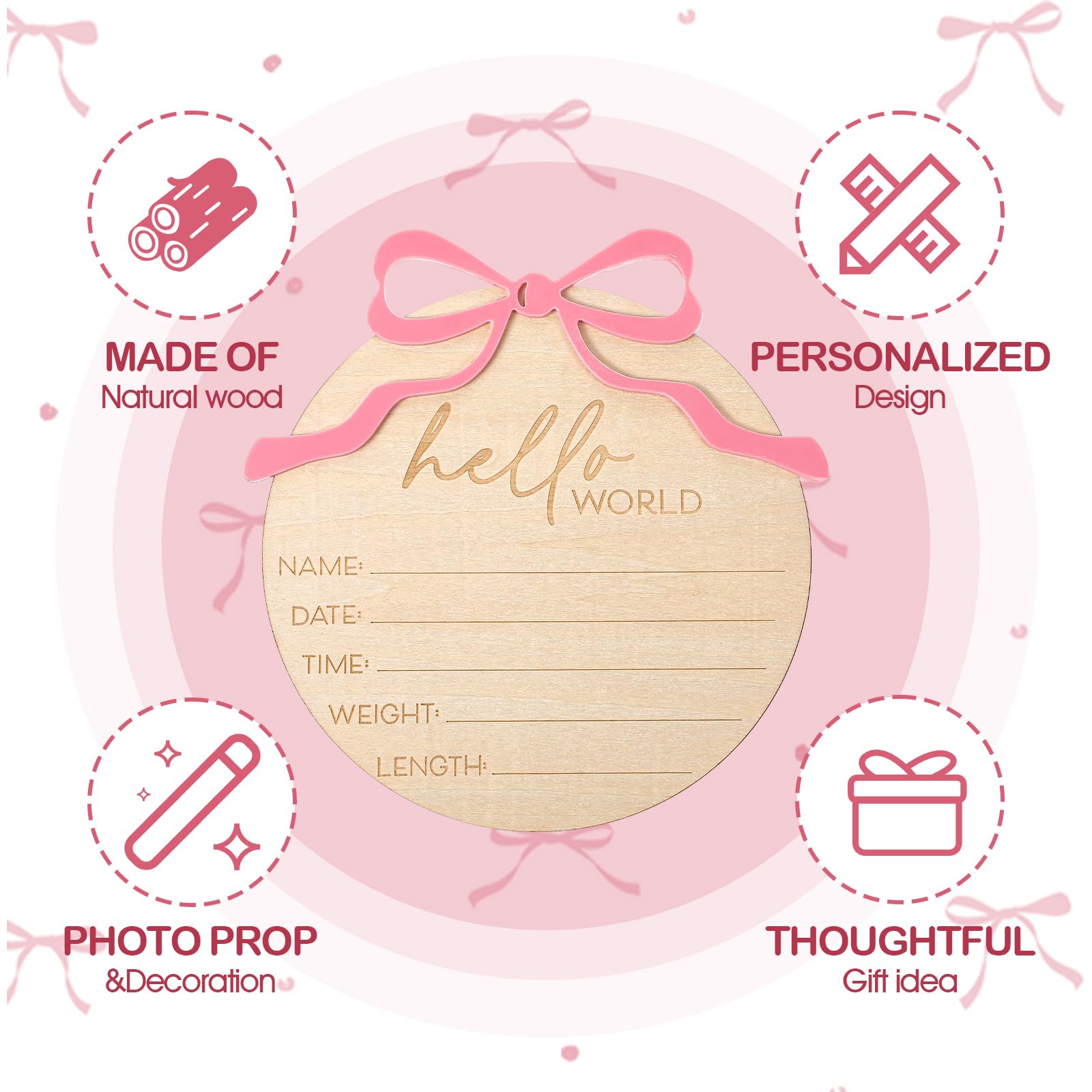 Lusofie 15cm birth sign provides a concise space for details.