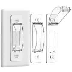 Lusofie light switch cover guard front view shows kid-safe protection.