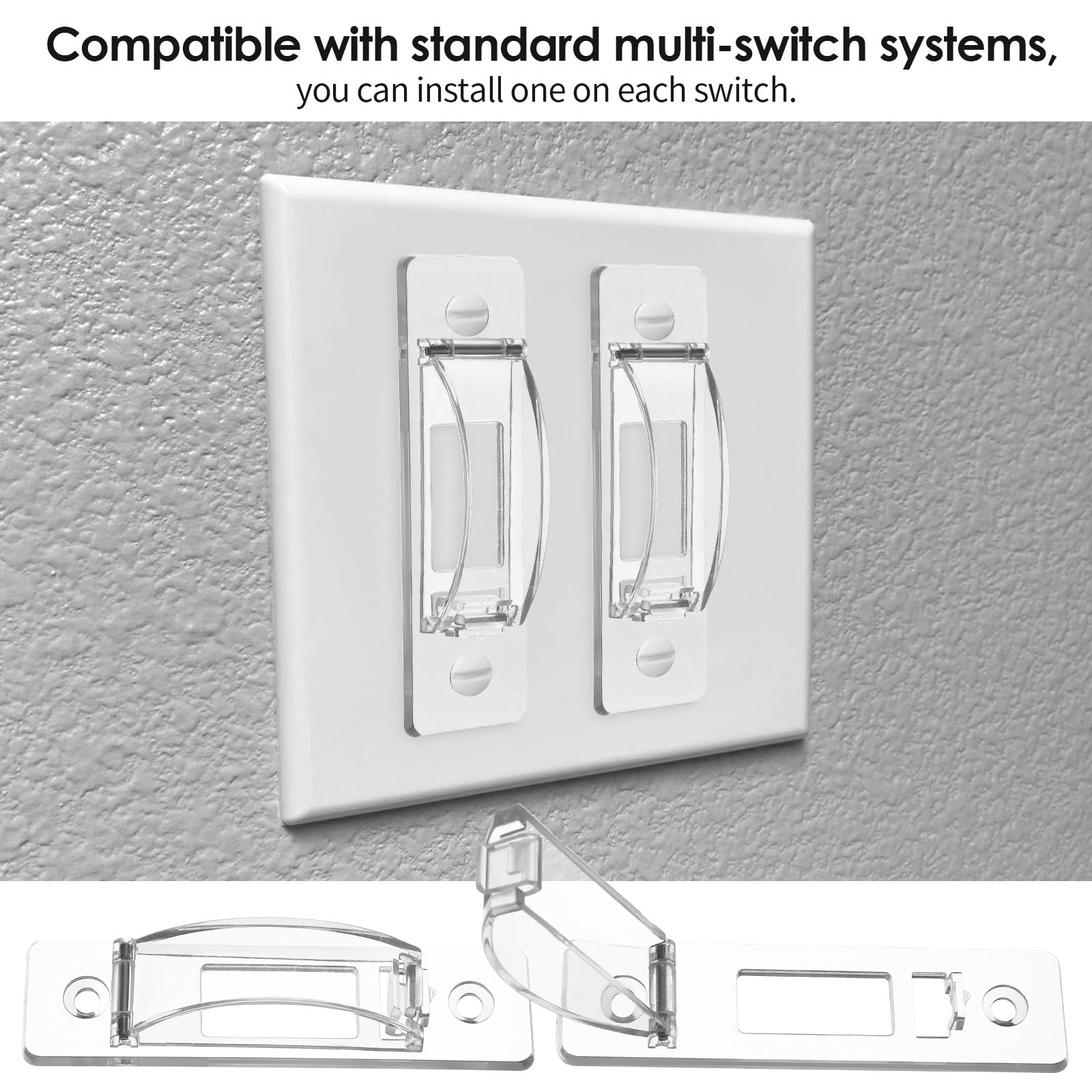 Lusofie light switch cover guard material close-up emphasizes durable PC construction.