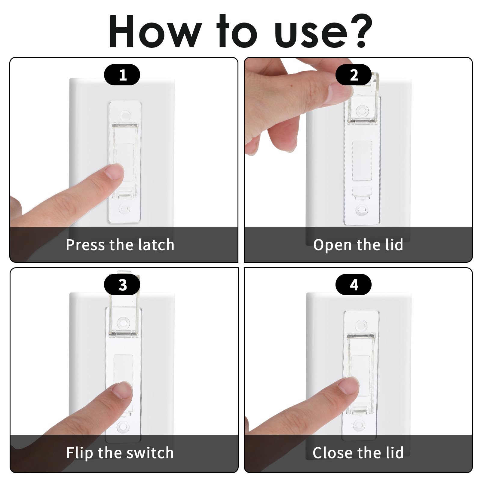 Lusofie light switch cover guard packaging shows two-pack set.