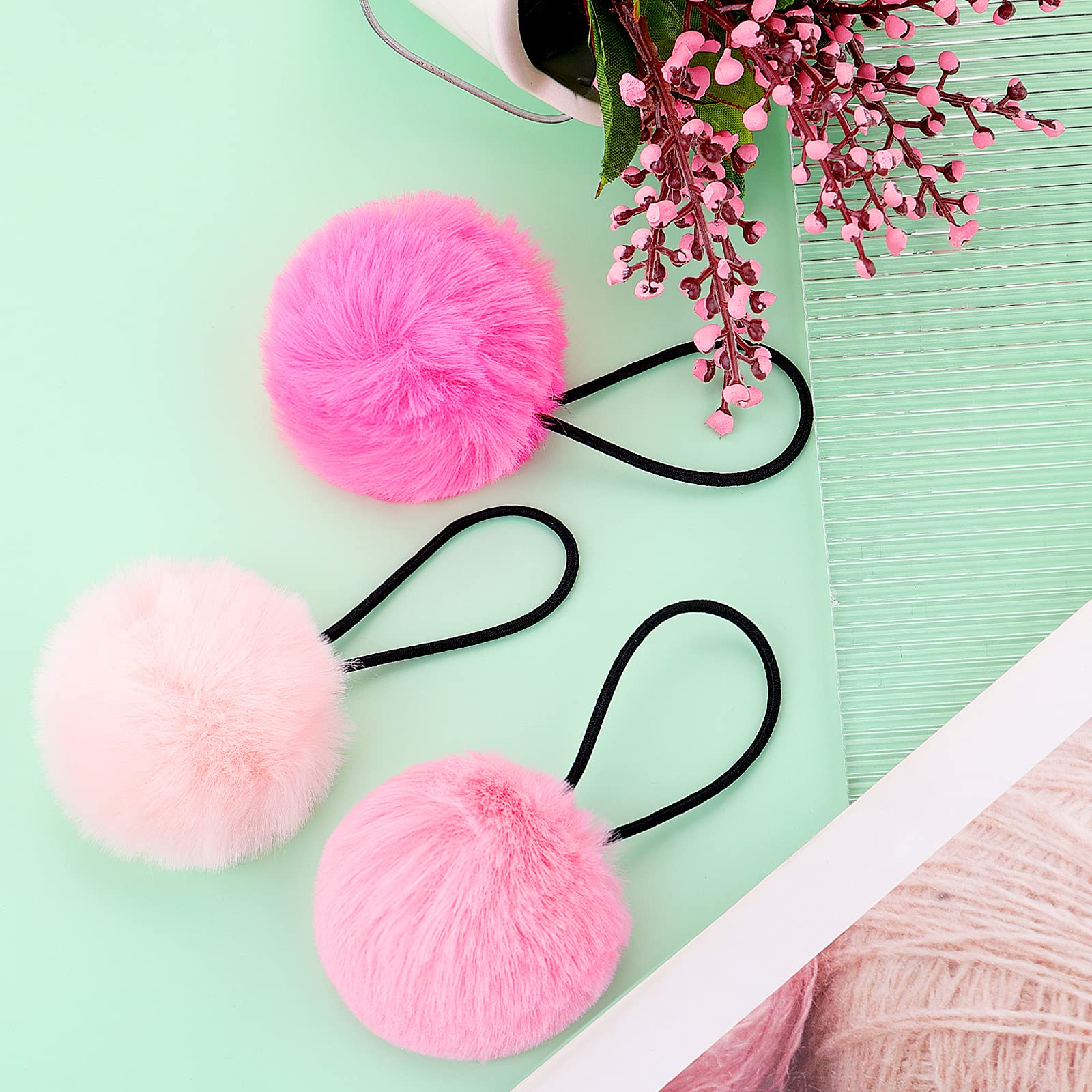 Lusofie pom-pom hair ties durable elastic for everyday wear