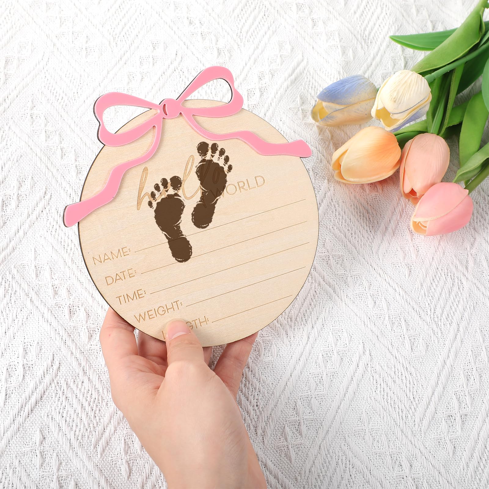 Lusofie wooden name sign for nursery ideal for writing details.