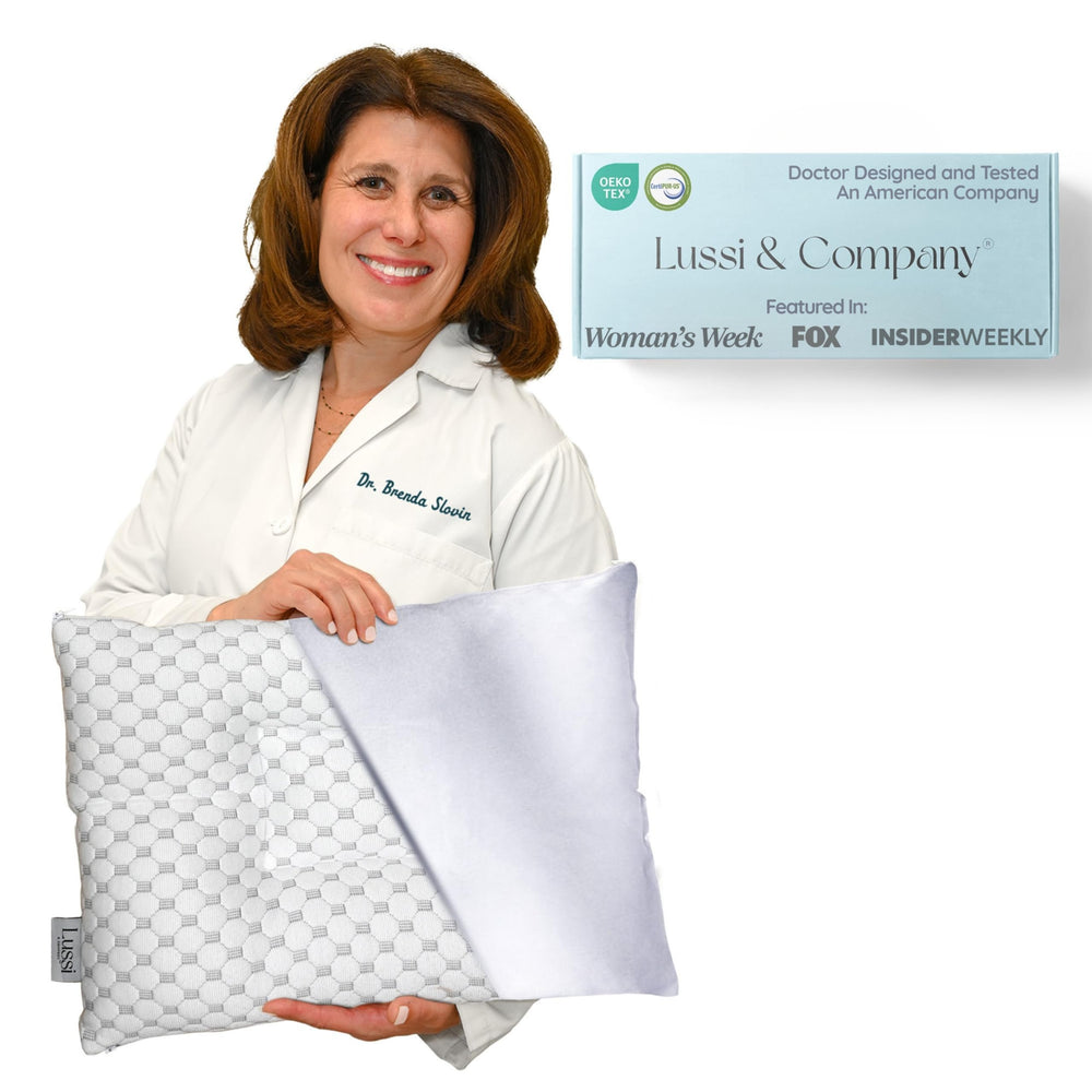 Lussi & Company toddler pillow 13x19 for ergonomic neck support during sleep.