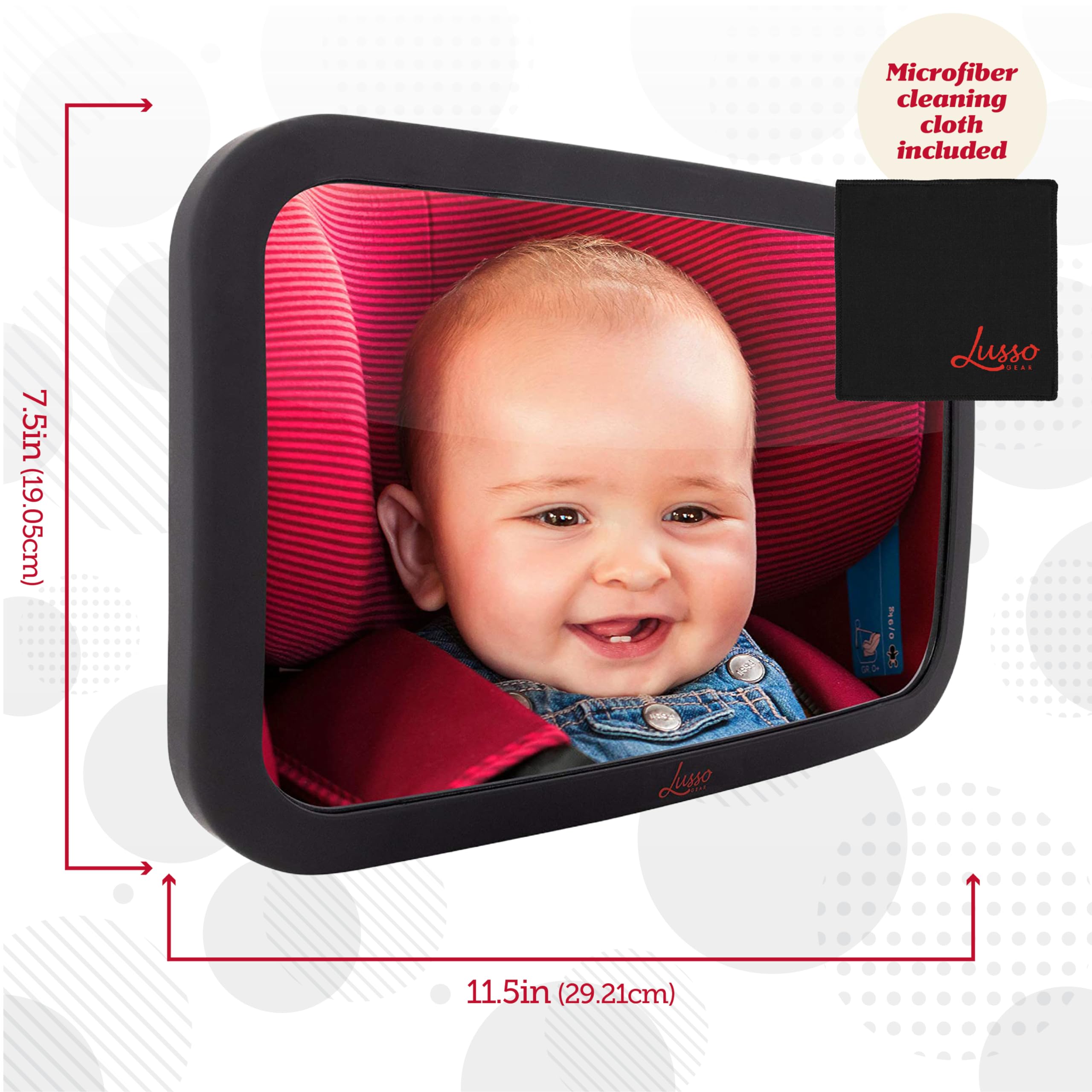 Lusso Gear Backseat Monitor attached to headrest for quick checks on the go.