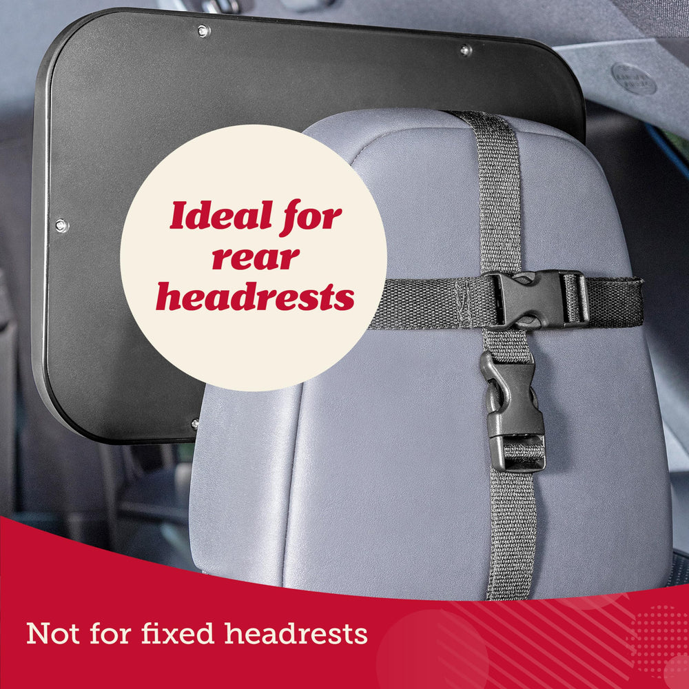 Lusso Gear Baby Car Mirror in sleek black finish to match interiors.