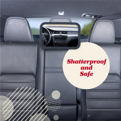 Lusso Gear Baby Car Mirror shatter-resistant glass for clear backseat visibility.