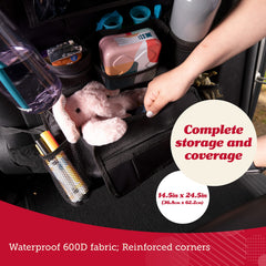 Lusso Gear backseat organizer sturdy corner detail emphasizes durability for busy families
