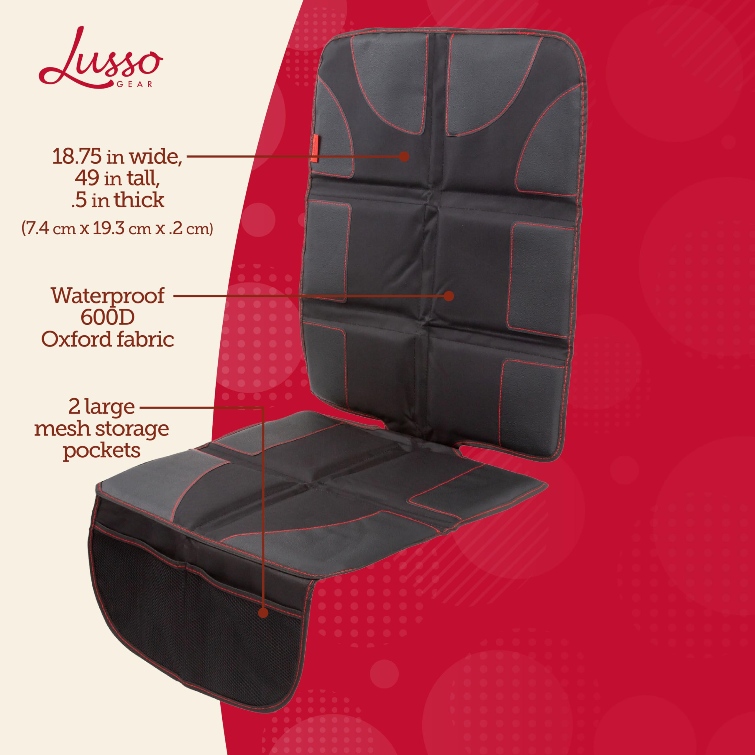 Lusso Gear car-seat protector easy-install design for quick setup.