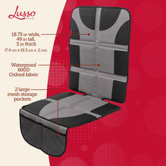 Lusso Gear eco-friendly vegan-leather construction delivers durable, cleanable protection for busy families.