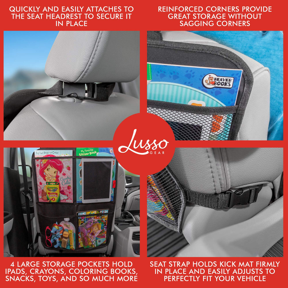 Lusso Gear Kick Mats demonstrate quick, stable installation with reinforced top straps.