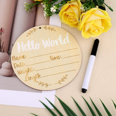 LUTER Hello World newborn sign pen included, easy personalization during hospital celebrations.
