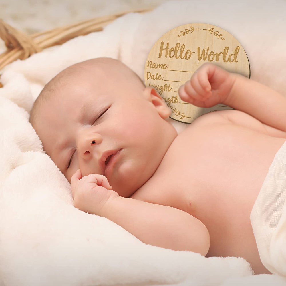 LUTER nursery decor wood sign enhances cozy baby photos and memories.
