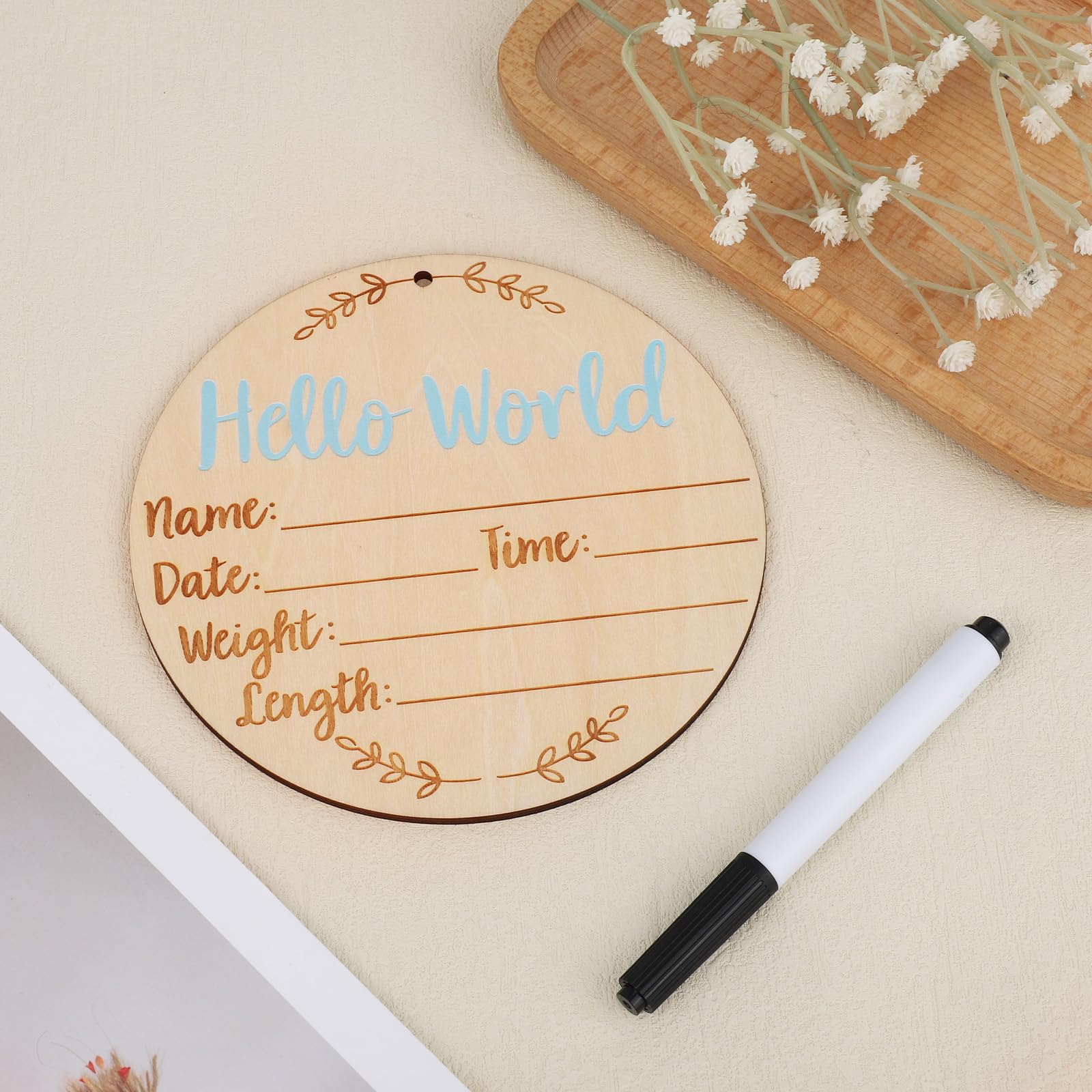 LUTER wooden sign engravings showing name and DOB as a memory keepsake