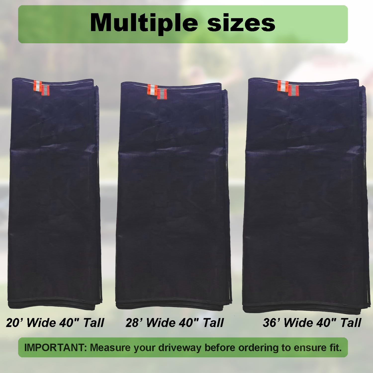 LUTICO Driveway Net packaging displays included components for quick setup.