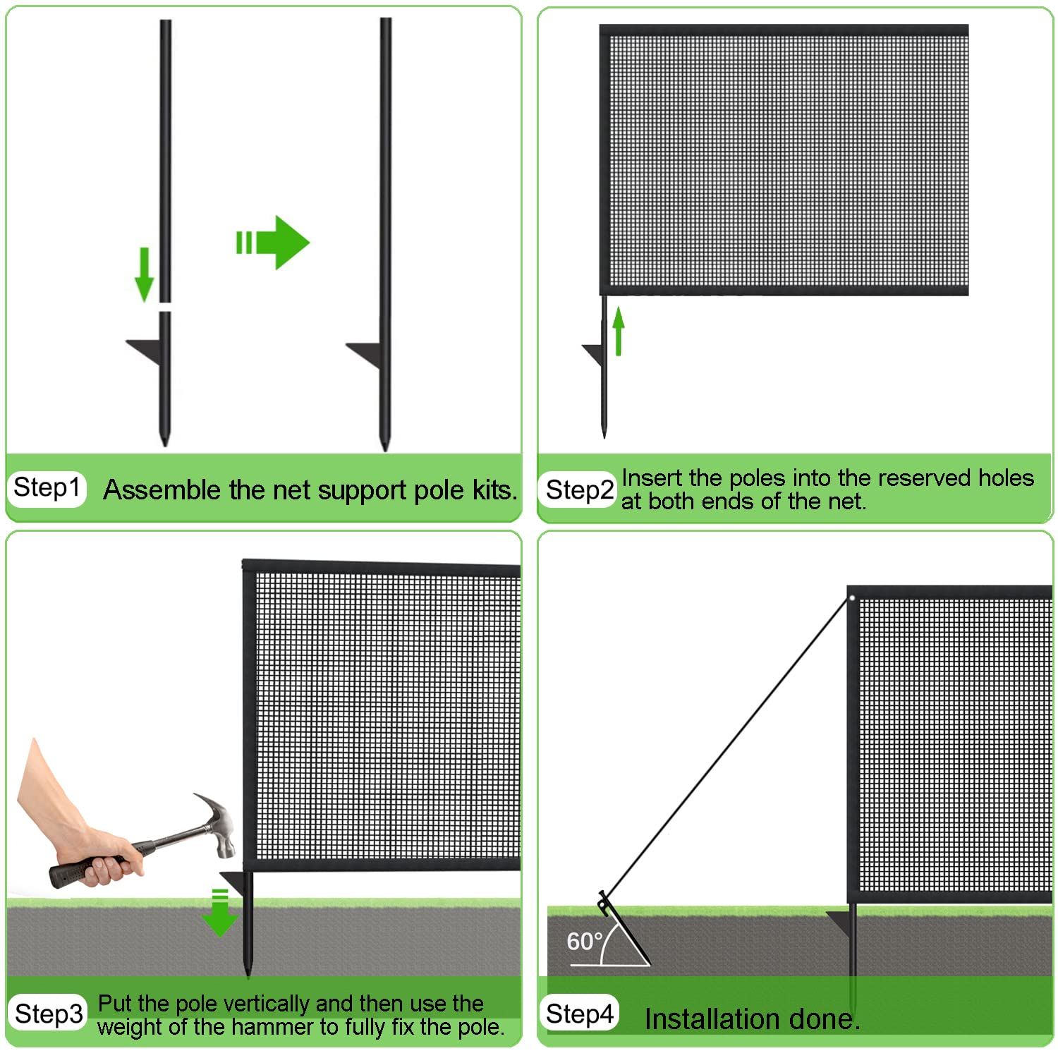 LUTICO Driveway Net reflective tape highlights visibility for approaching playtime.