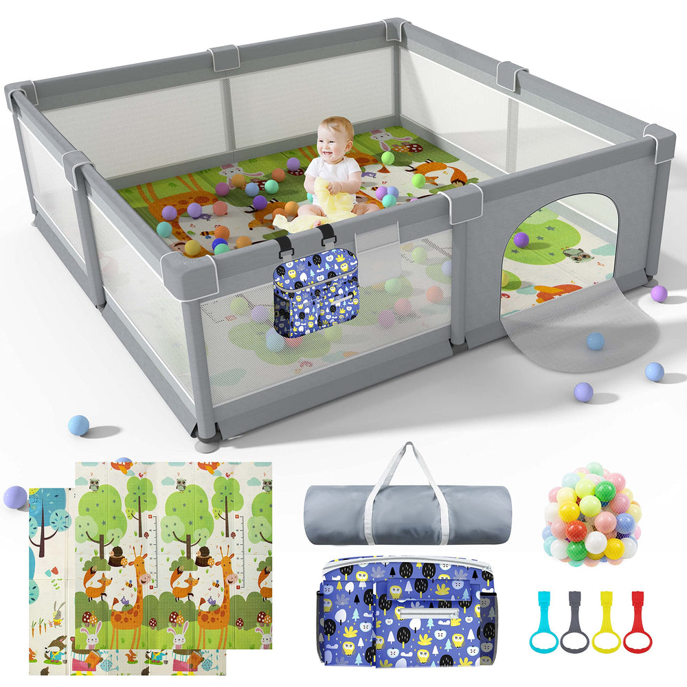LUTIKIANG baby playpen 79x71 overview showing spacious interior and safe setup.