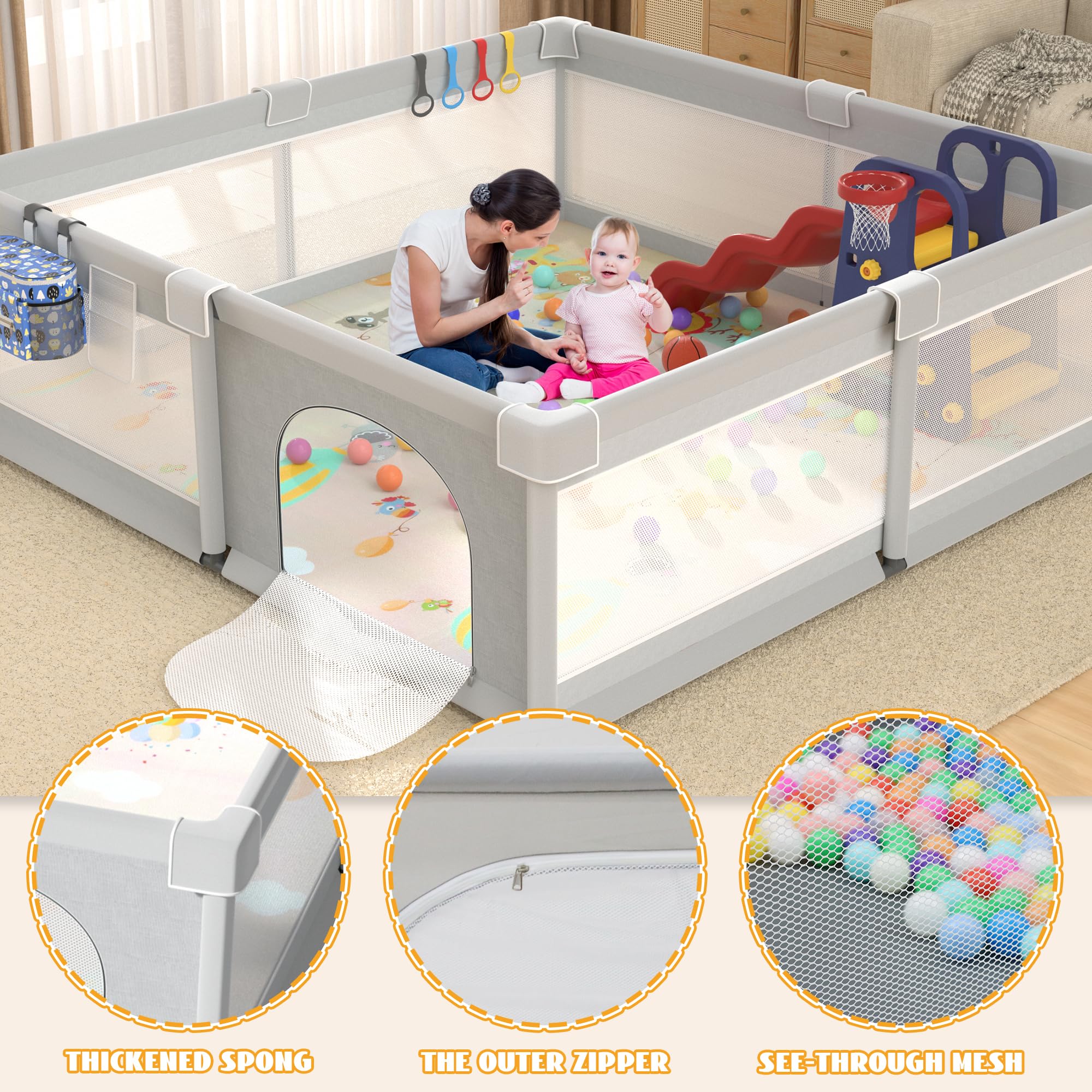 LUTIKIANG playpen portable carry bag enables easy travel and storage.