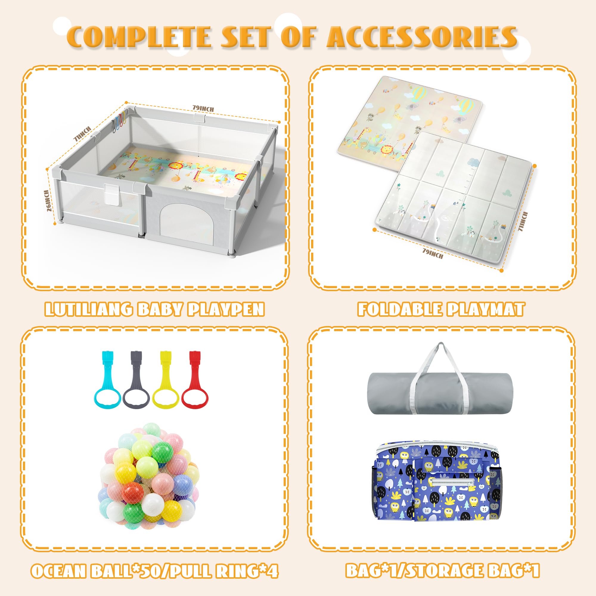 LUTIKIANG playpen protected crawl area with soft mat supports exploration.
