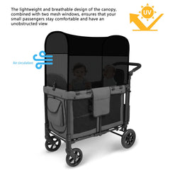 LUAATT canopy showing two mesh windows for airflow and visibility