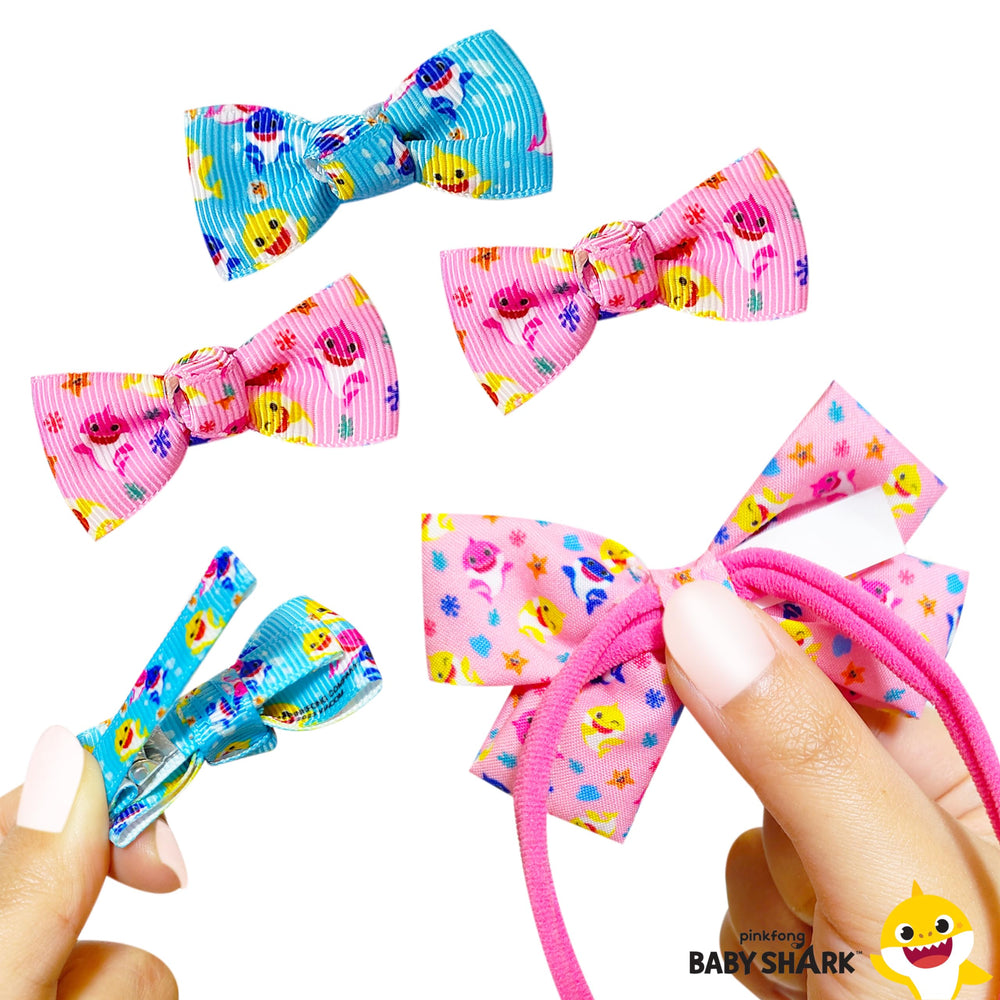 LUV HER blue shark print bow ideal for everyday outfits