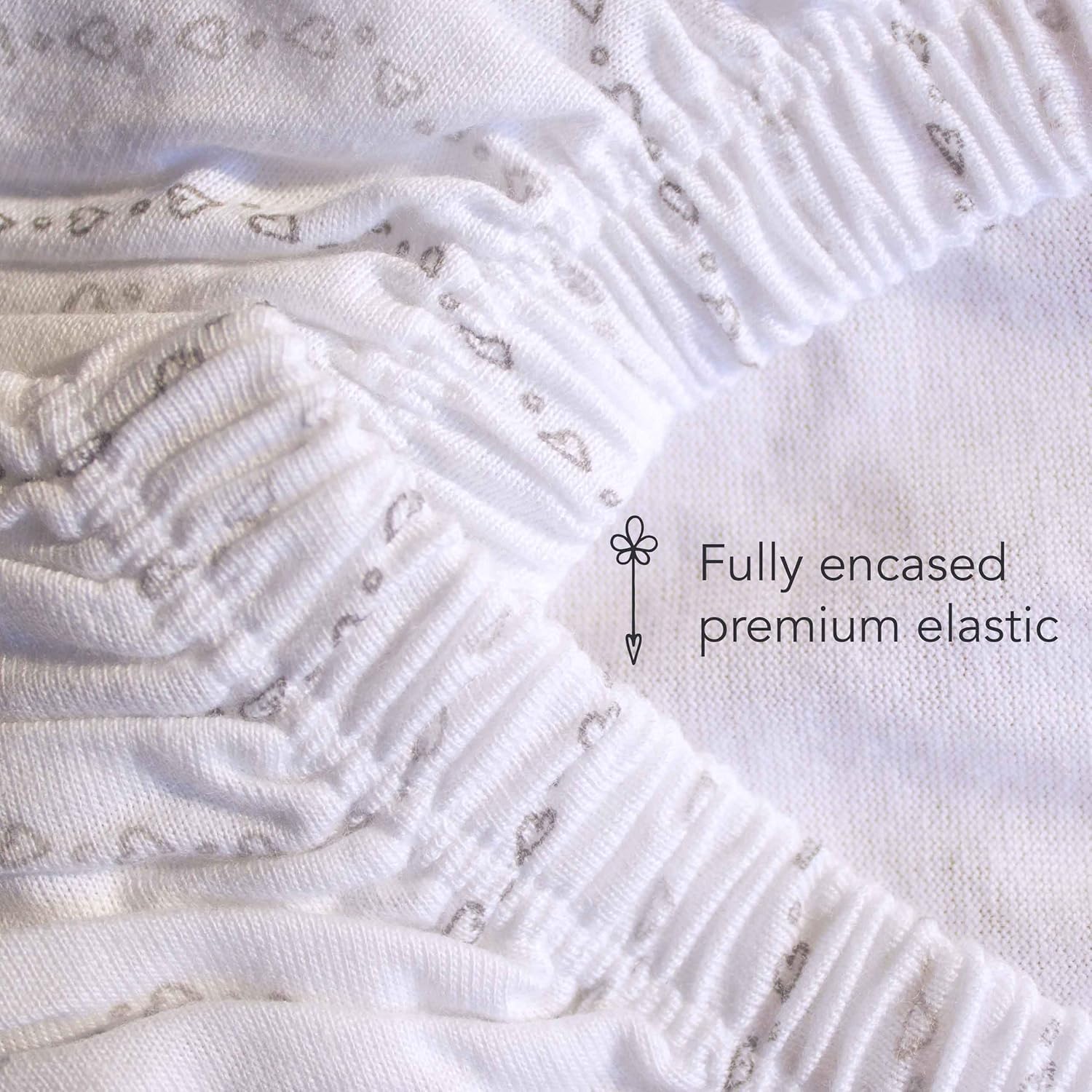Luvberries fitted sheets with fully encased elastic stay secure