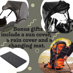 Luvdbaby hiking baby carrier diaper pad enables on-the-go diaper changes.