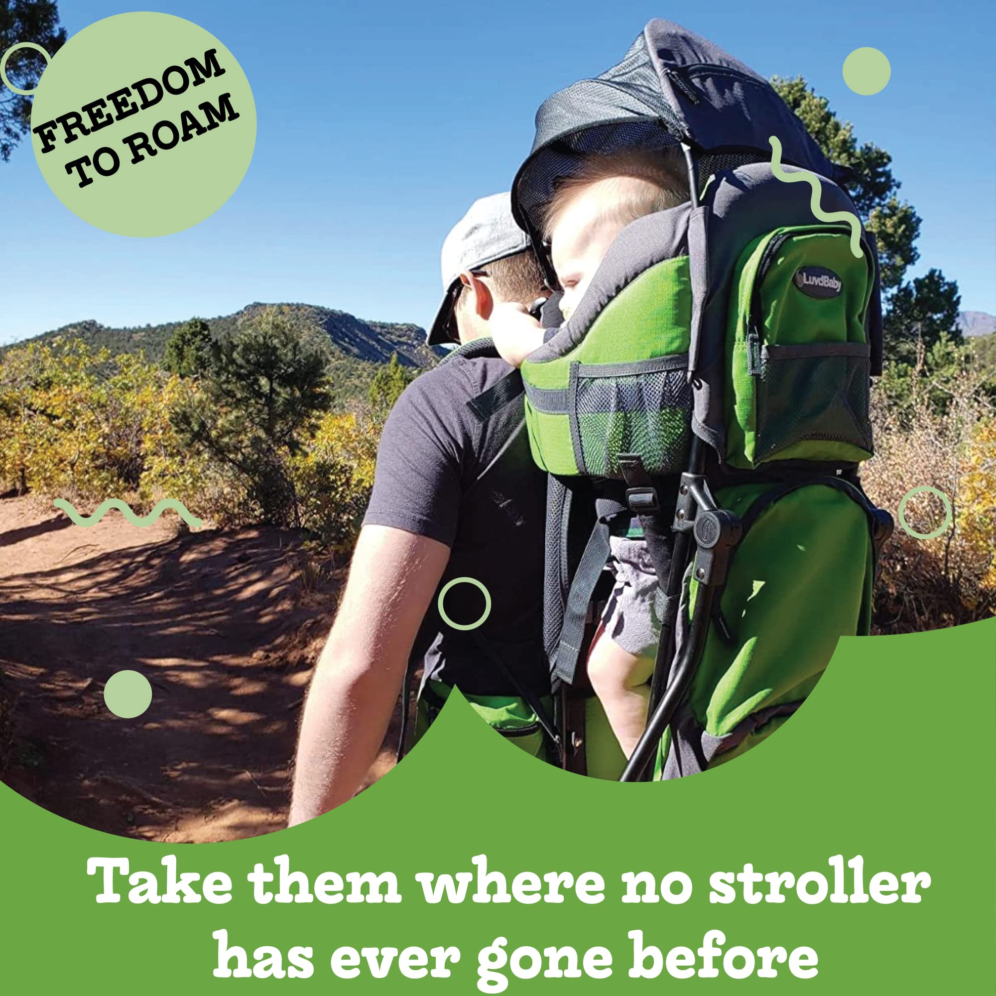 Luvdbaby hiking baby carrier foldable diaper changing pad for quick changes.