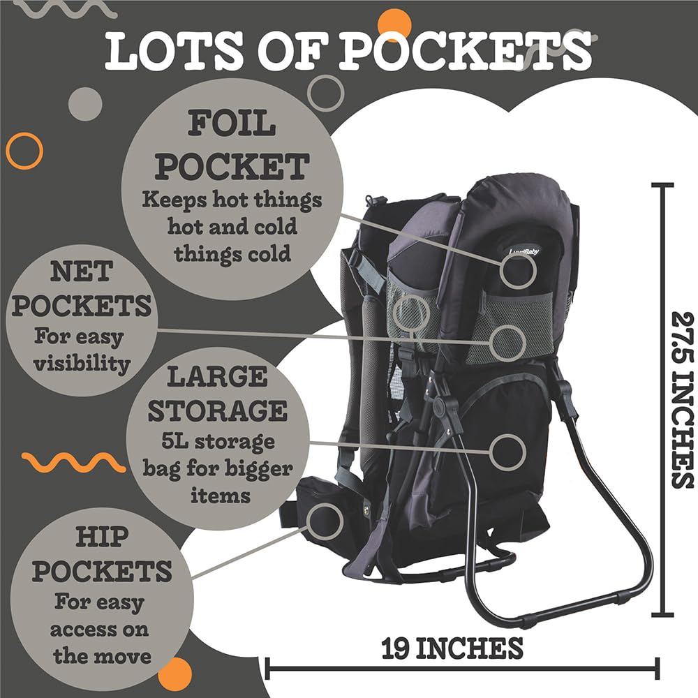 Luvdbaby carrier features removable sun visor for shade on sunny trails