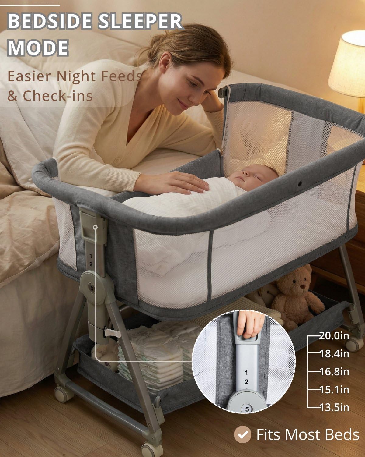 Luvkixen baby bassinet mattress with breathable airflow for comfort.