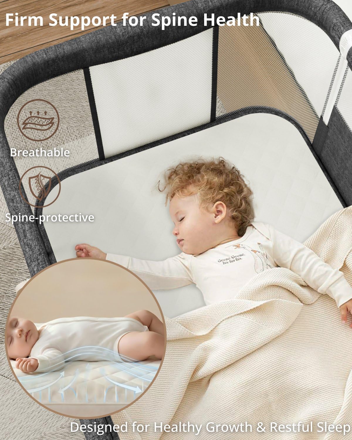 Luvkixen tilt-mattress combo supports ergonomic positioning for baby comfort.