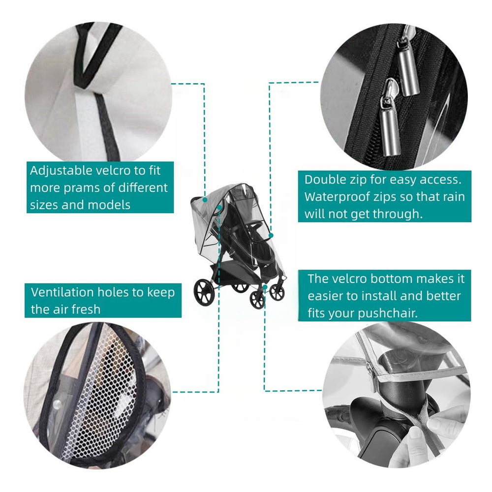 Luvorise back strap adjustment delivers a snug fit on many strollers.