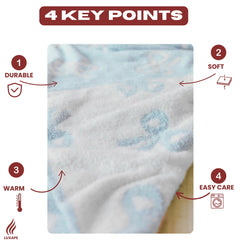 Luxape Bow Blanket blue bows lying in stroller shade demonstrates portable warmth on outings.