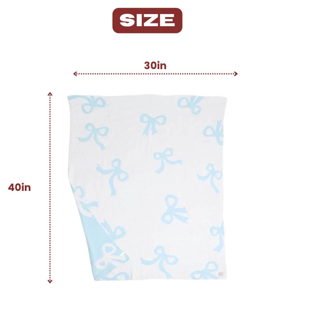 Luxape Bow Blanket large throw use on couch showcases versatile comfort.