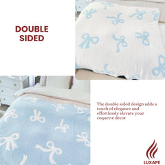 Luxape Bow Blanket nursery decor mood shot highlights charming bow design.