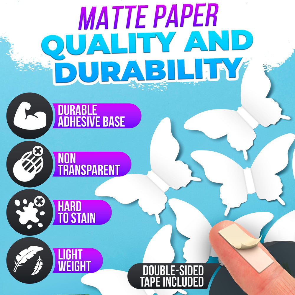 Luxbon 3D butterfly decor with lightweight design adds easy, temporary room accents.