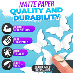 Luxbon 3D butterfly decor with lightweight design adds easy, temporary room accents.