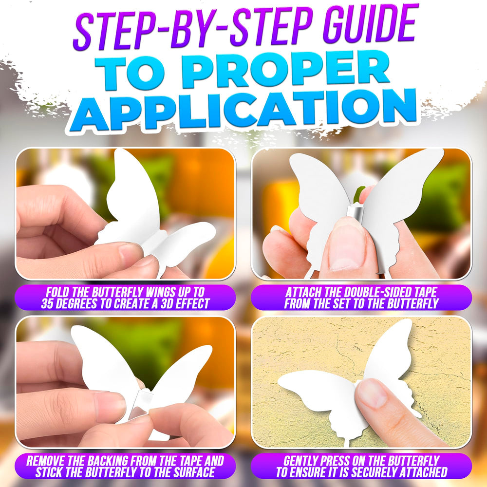 Luxbon 100pcs white butterflies with durable adhesive base enable versatile craft or wall decor.