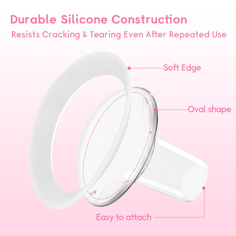 Luxemum dishwasher-safe parts close-up for quick, easy cleaning after pumping.