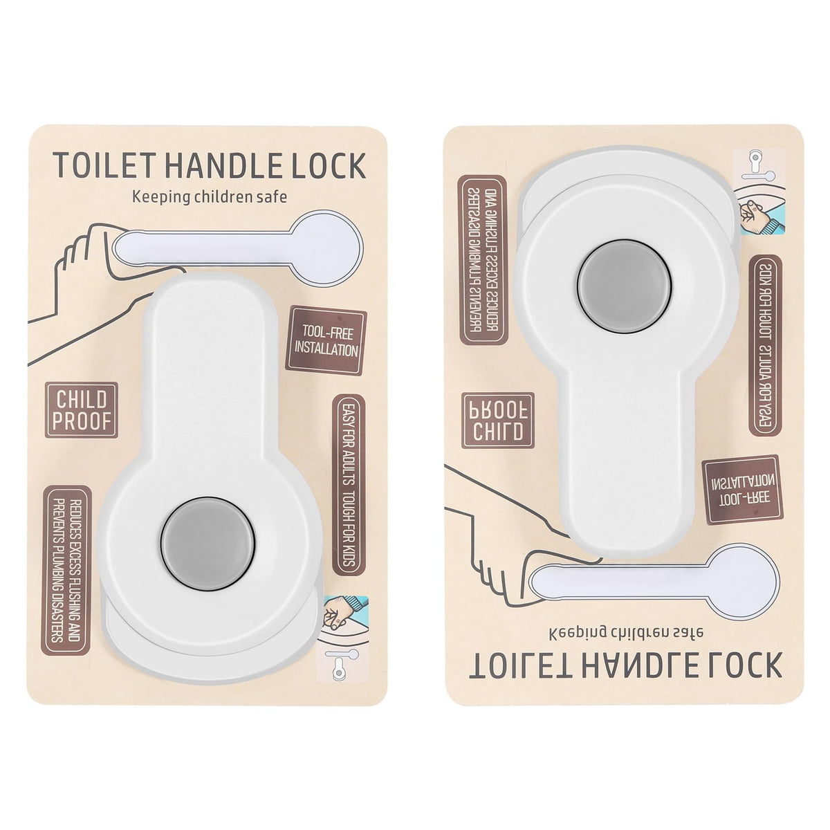LuxeVib baby proofing toilet lock round-button close-up for easy one-handed use