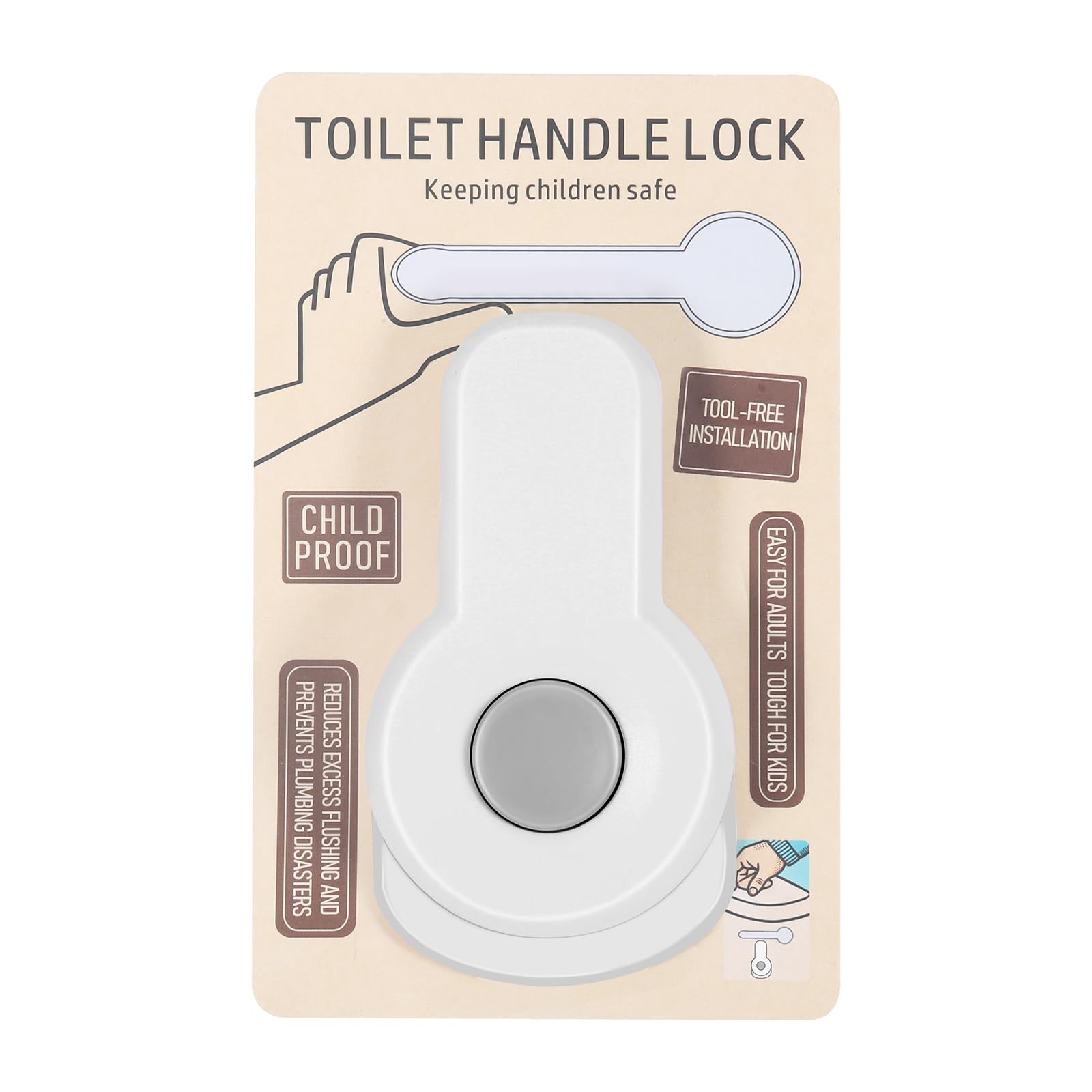 LuxeVib toilet lock on lever enables safe exploration with one-handed operation.