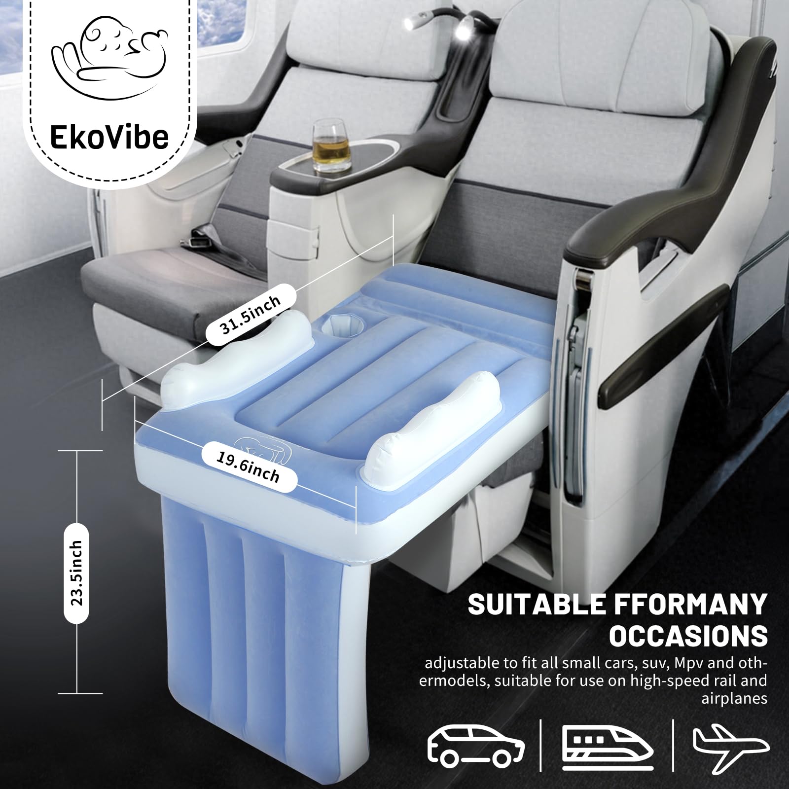 Luxiglo baby seat extender on-board helps create more leg-room and comfort.