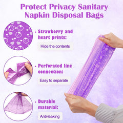 Luxiv pink heart strawberry prints offer discreet home or travel use.