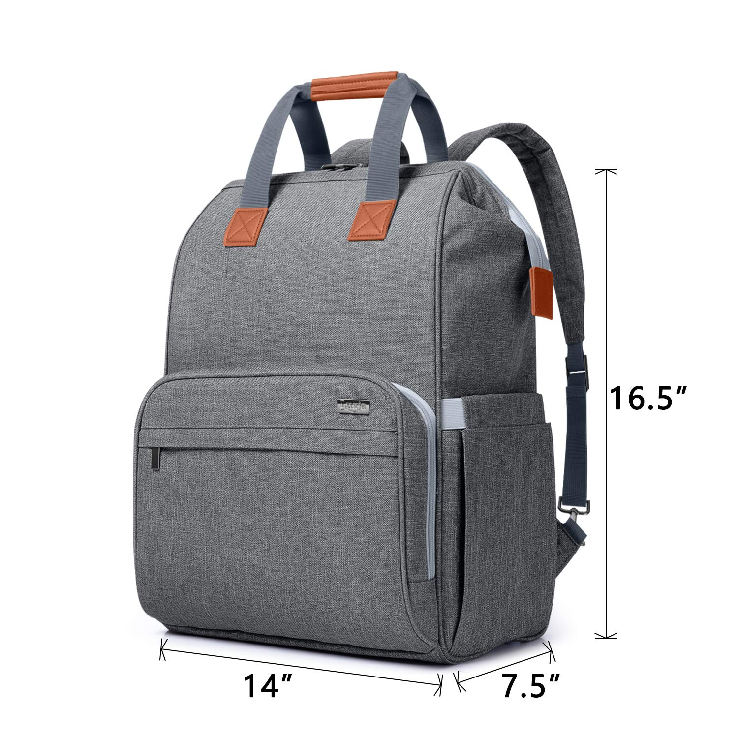 LUXJA breast pump bag back pocket conceals straps and keeps items secure.