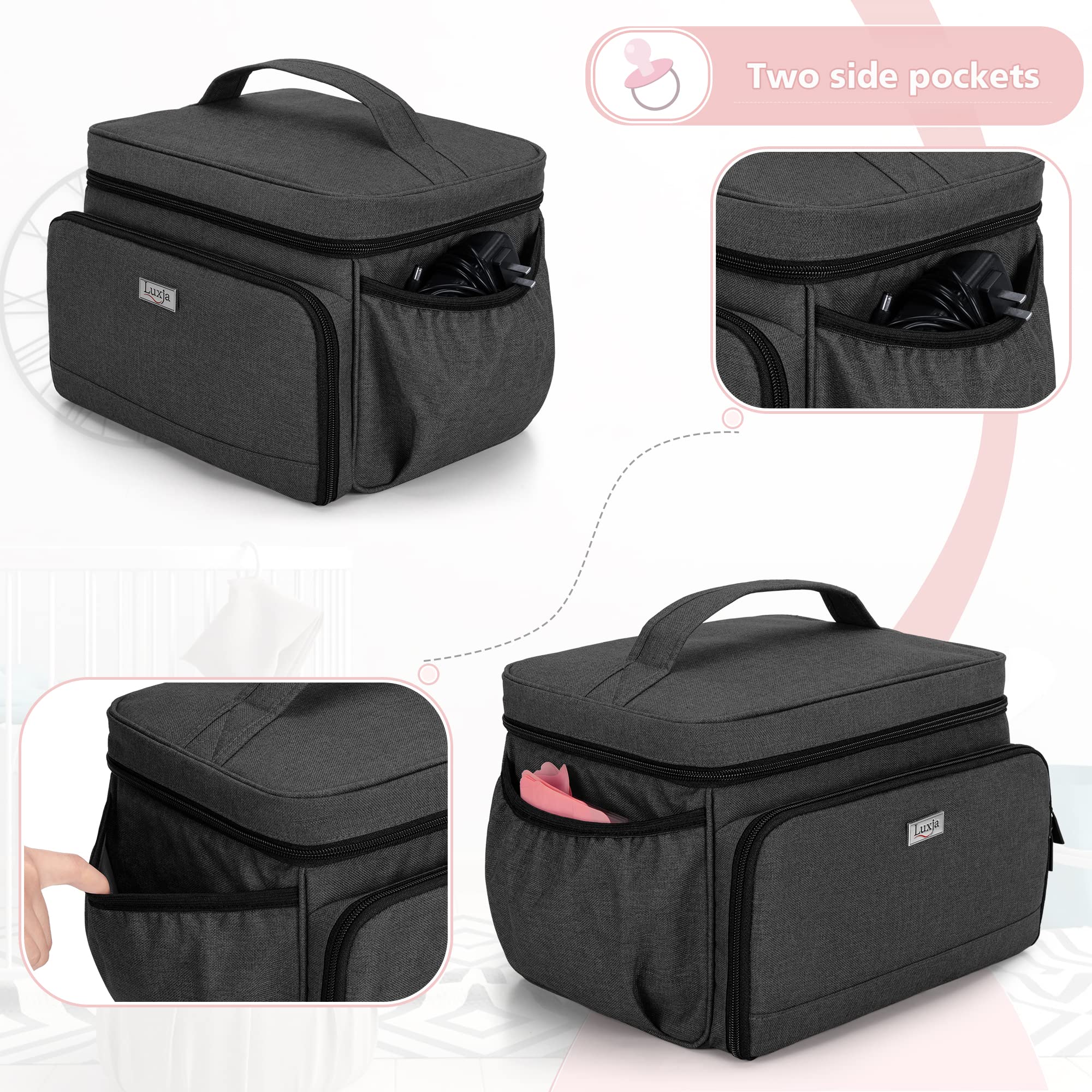 Luxja detachable divider separates pump pieces for safe storage.