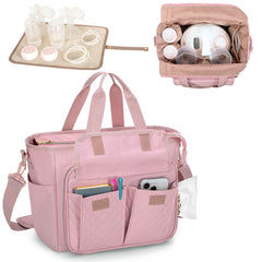 LUXJA breast pump bag exterior shows durable construction for reliable daily transport