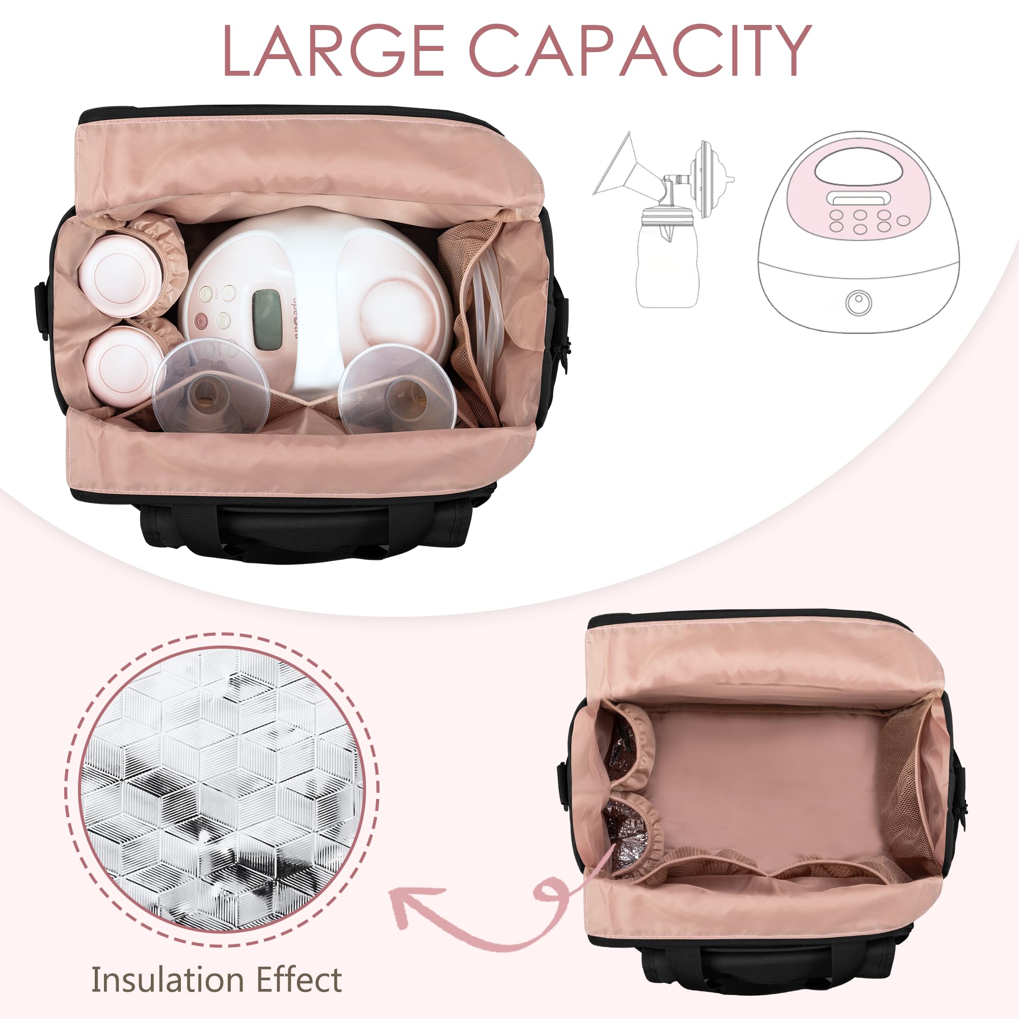 LUXJA front pocket and organization for small items and accessories.