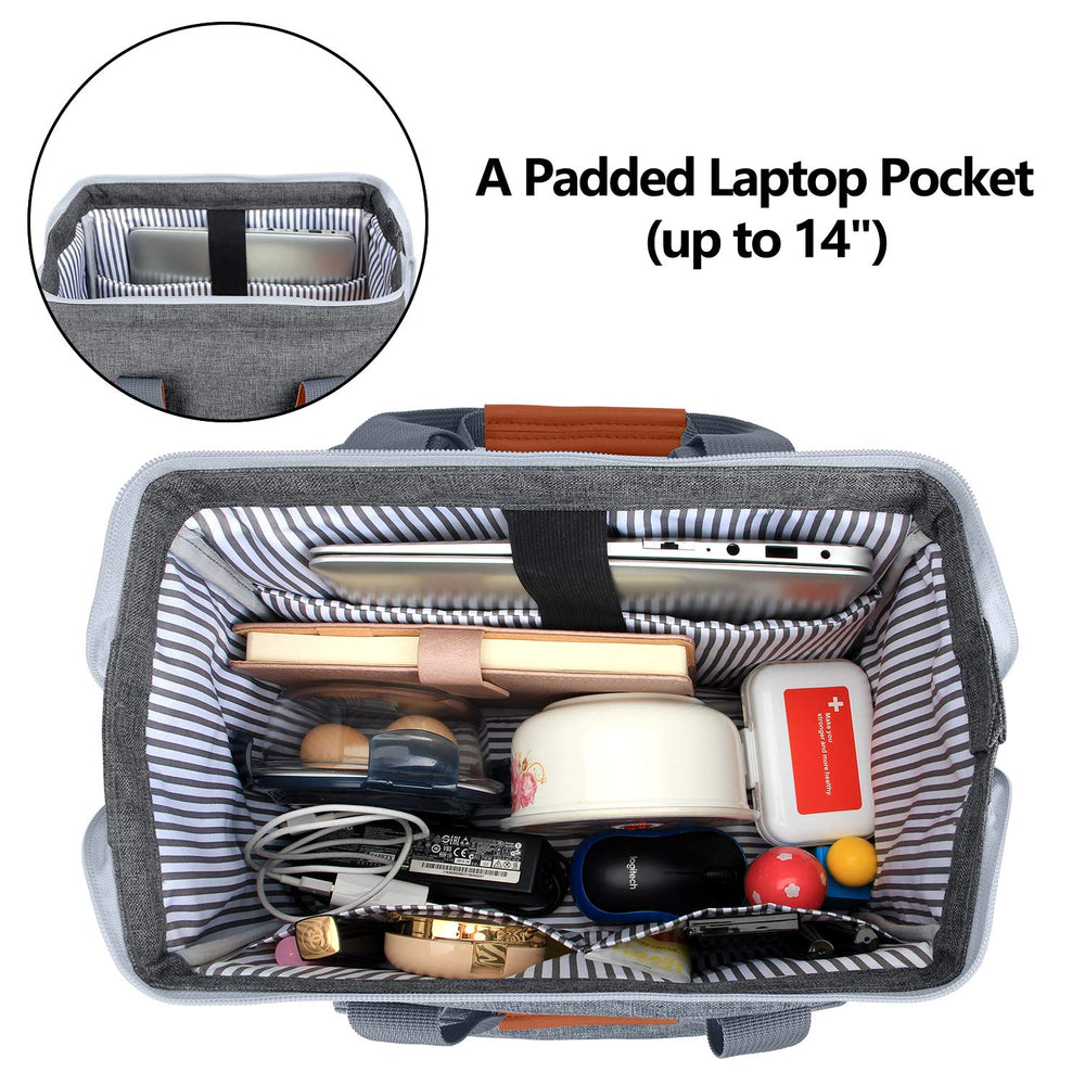 LUXJA breast pump bag padded laptop pocket protects electronics.