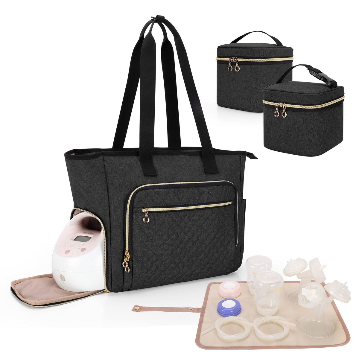 LUXJA breast pump bag tote designed for Spectra S1 S2 compatibility and organization