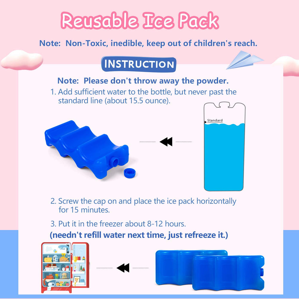 Luxja breastmilk bottle-fit ice packs designed to cool six bottles.